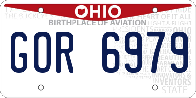 OH license plate GOR6979