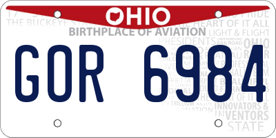 OH license plate GOR6984
