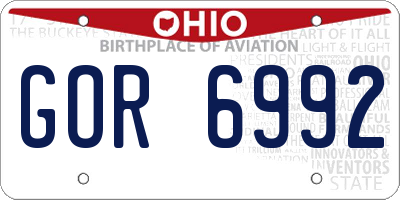 OH license plate GOR6992