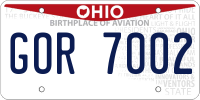 OH license plate GOR7002