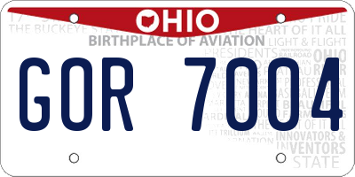 OH license plate GOR7004
