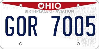 OH license plate GOR7005