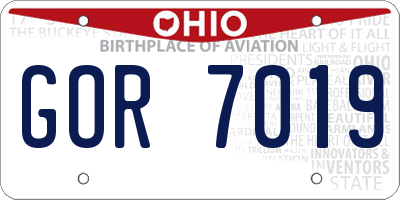 OH license plate GOR7019