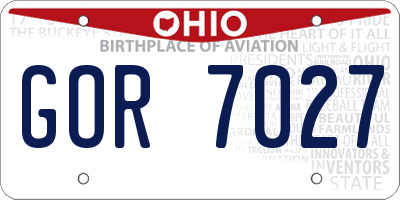 OH license plate GOR7027