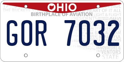 OH license plate GOR7032