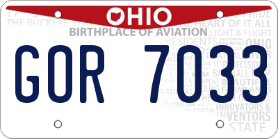OH license plate GOR7033