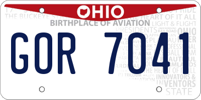 OH license plate GOR7041