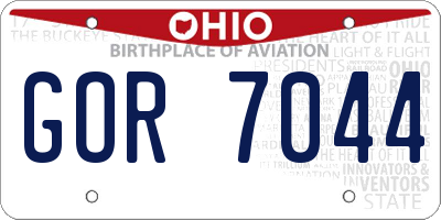 OH license plate GOR7044