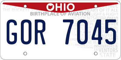 OH license plate GOR7045