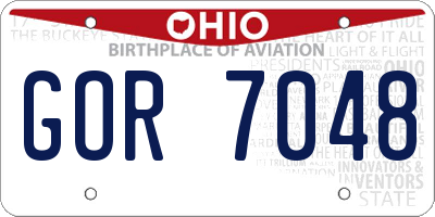 OH license plate GOR7048