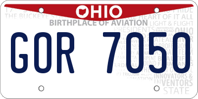 OH license plate GOR7050