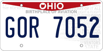 OH license plate GOR7052