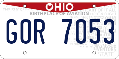 OH license plate GOR7053