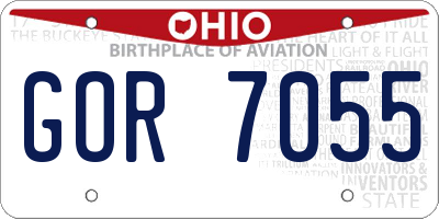 OH license plate GOR7055