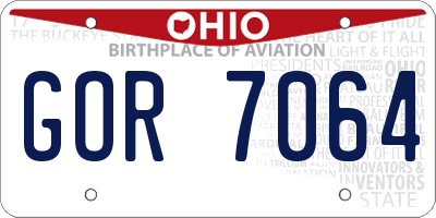 OH license plate GOR7064