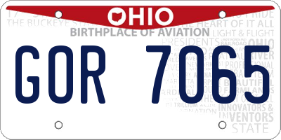 OH license plate GOR7065