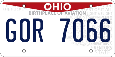 OH license plate GOR7066