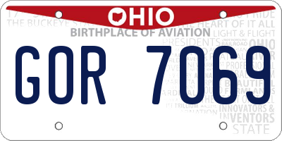 OH license plate GOR7069