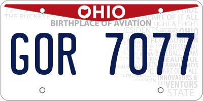 OH license plate GOR7077
