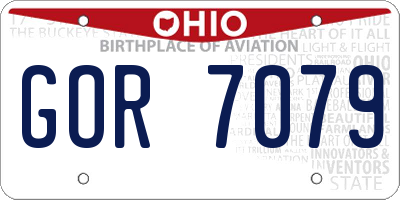 OH license plate GOR7079