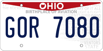 OH license plate GOR7080