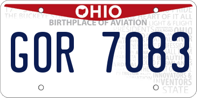 OH license plate GOR7083