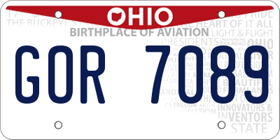 OH license plate GOR7089