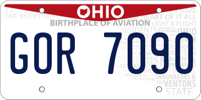 OH license plate GOR7090