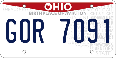 OH license plate GOR7091