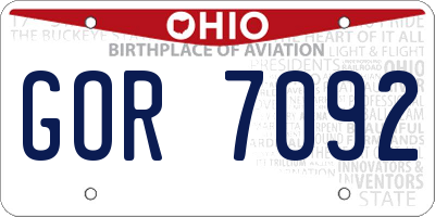 OH license plate GOR7092