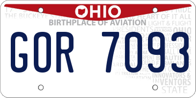 OH license plate GOR7093