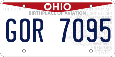 OH license plate GOR7095