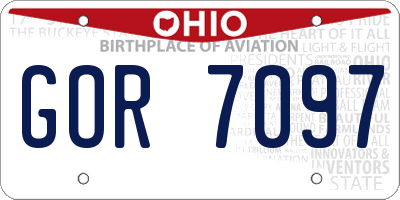 OH license plate GOR7097