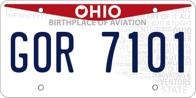 OH license plate GOR7101