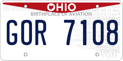 OH license plate GOR7108