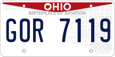 OH license plate GOR7119