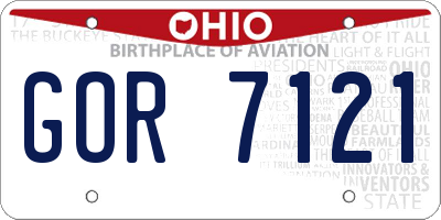 OH license plate GOR7121