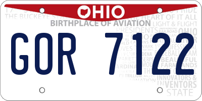 OH license plate GOR7122