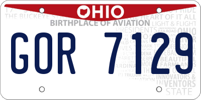 OH license plate GOR7129