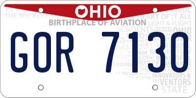 OH license plate GOR7130