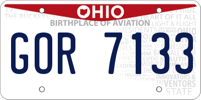 OH license plate GOR7133