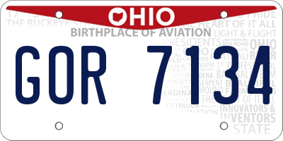 OH license plate GOR7134