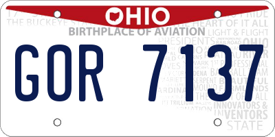 OH license plate GOR7137