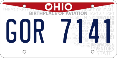 OH license plate GOR7141