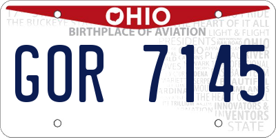 OH license plate GOR7145