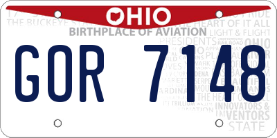 OH license plate GOR7148