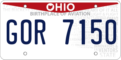 OH license plate GOR7150