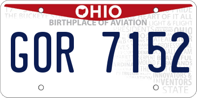 OH license plate GOR7152