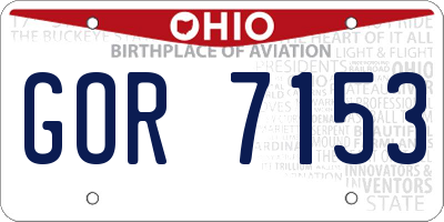 OH license plate GOR7153