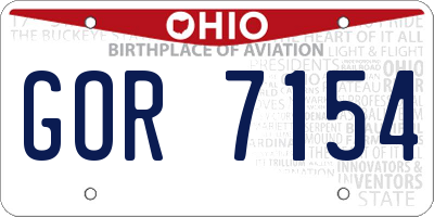 OH license plate GOR7154